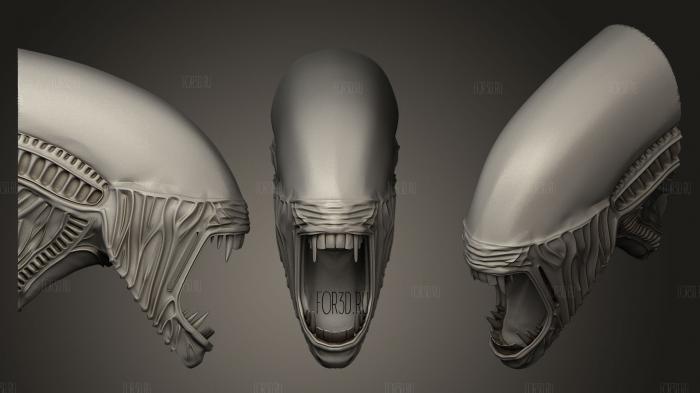 Alien Head stl model for CNC